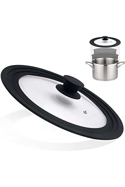 KOWVOWZ Universal Lid for Pots Pans and Skillets Tempered Glass Covered with ...