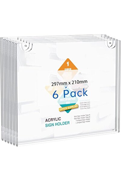 GENERAL Acrylic Wall Sign Holder, 297 x 210mm, Picture Frames, Clear Plastic ...