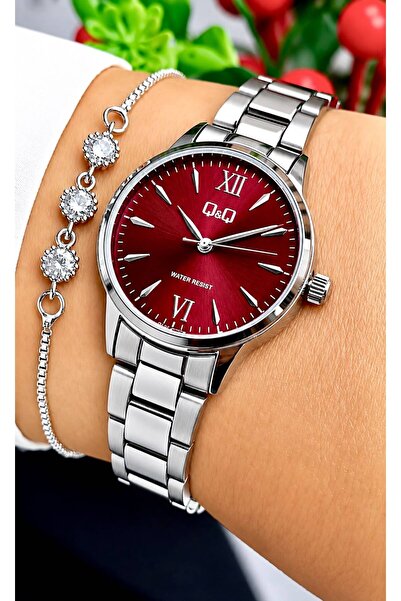 Q&Q 2 Year Warranty Gift Steel Cord Women Wristwatch-Wristband Gift