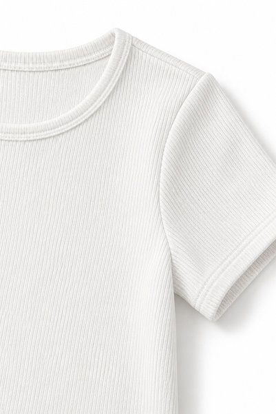 Albie Women's T-Shirt Short Sleeve Crop Lycra Knitted Fabric