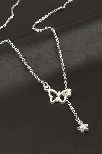Angel Of Life Butterfly Star Y Necklace