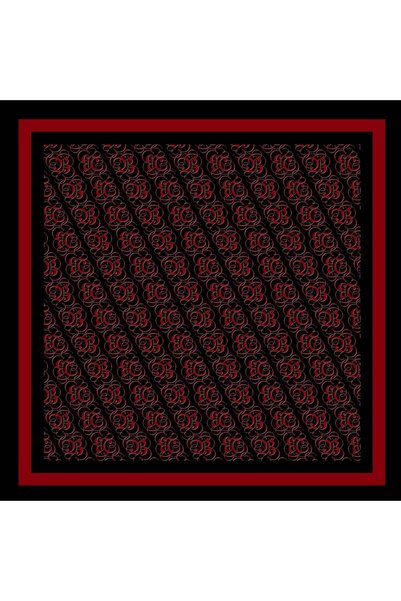 Sura İpek Eşarp Mührü Bordo Küçük Desen