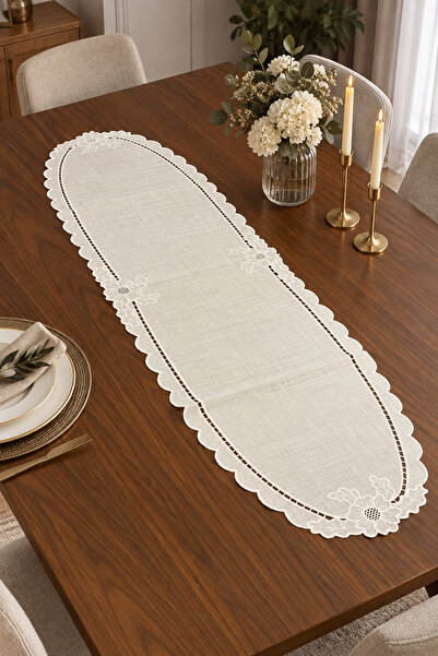 Denef Home أوفال غولي - كريم رانر ديليك وورش وورش كريمي - 33x120 سم 1 قطعة