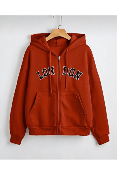 Vordevia London Printed 3 Thread Combed Cotton Hooded Oversize Cardigan