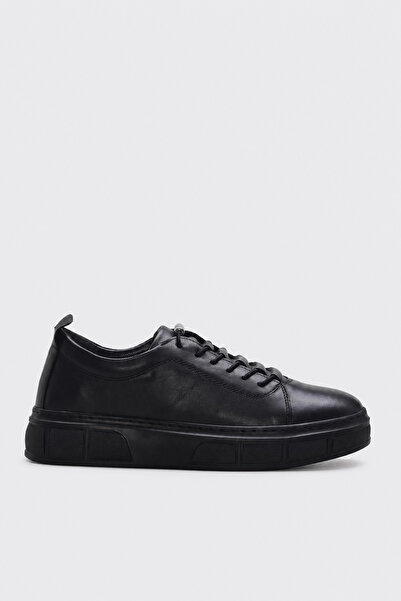 FAST STEP Genuine Leather Black Women's Casual Shoes 399Za6030