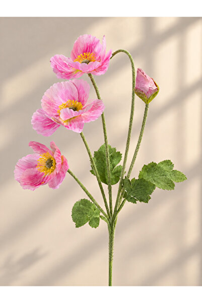 Yapay Gelincik Dalı 60 cm 4lü -pembe 1 dal