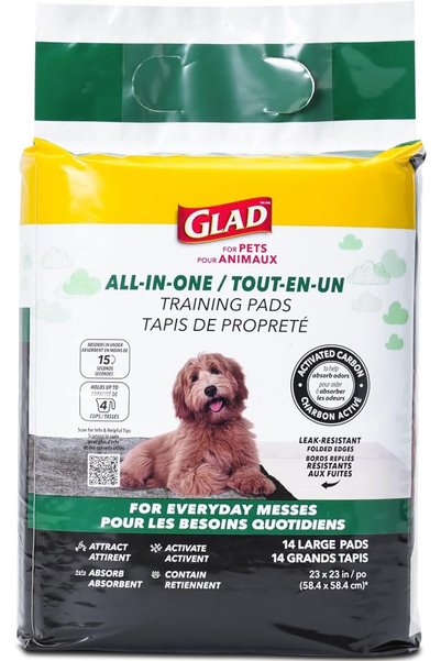 Glad Glad for Pets Charcoal Black Pads for Puppies Absorb Urine and Prevent U...