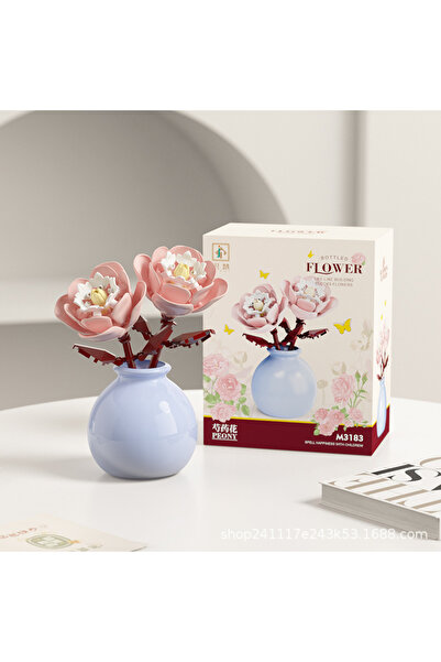 Choice With a vase peony Building block pot plant bouquet of flowers, roses, ...