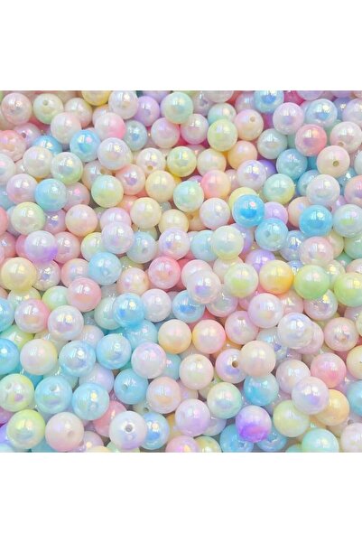 NALACAL 500Pcs Acrylic Round Beads, Multicolor Gradient AB Color, Pastel Bead...