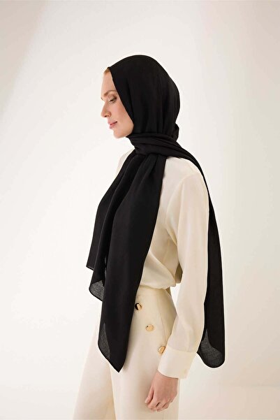 Imannoor Güneş Doğarken Black Shiny Jacquard Shawl 70X200