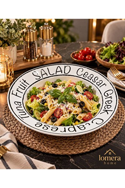 Lomera Home Büyük Boy Dekoratif Salata ve Makarna Sunum Tabağı – Şık Tasarıml...
