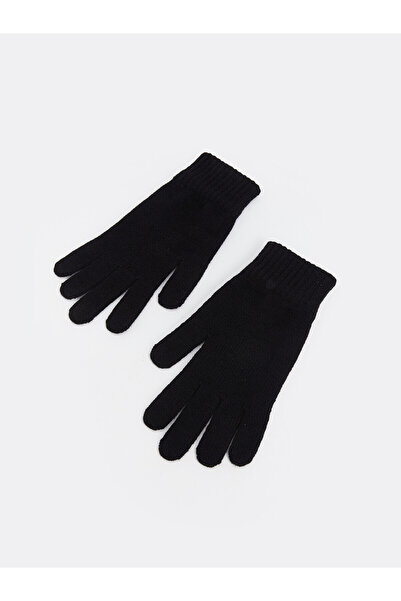 LC Waikiki Lcw Accessories Black Knitwear Plain Men's Gloves with Nevavm Diff...