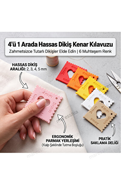 maresshia Numaralı El Dikişi Ölçü Yüzüğü - Dikiş Cetveli - Dikiş Yüzüğü 2,3,4...