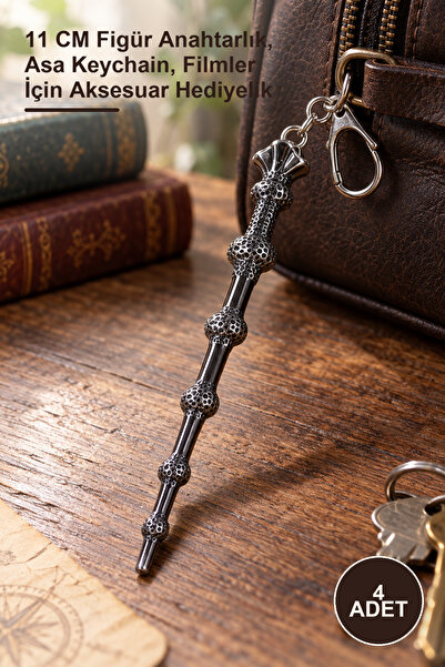 Yenilig 4 Pieces Dumbledore Wand Keychain - 11 cm Figure Keychain, Wand Keych...