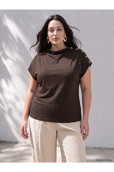 LC Waikiki Two Mt Shop Quality Lcw Curve Brown Combed Cotton Straight Draped ...