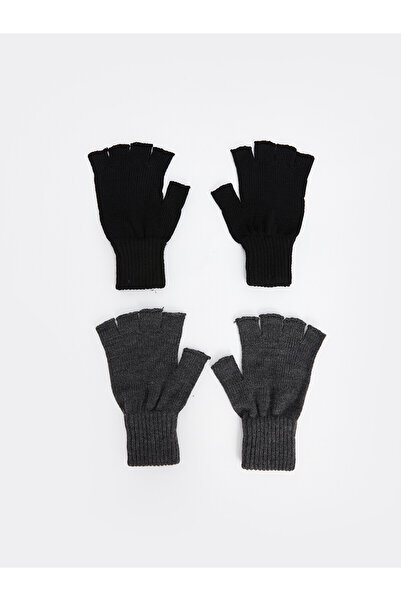 LC Waikiki Lcw Accessories Black Knitwear Plain Men's Gloves with Nevavm Diff...