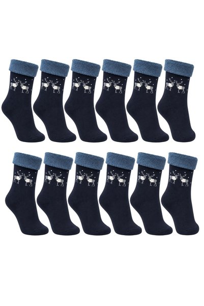Generic Brand 12-Piece Women's Winter Towel Socks Set, Warm, Mixed Patterned,...