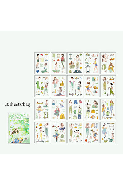 Choice S25614-3 Mr. Paper 20Pcs/bag Character Scenic Sticker Book Cute Statio...