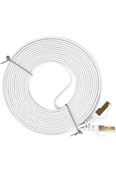 PNI Cablu de retea plat S/STP CAT7 U7075W 2 x RJ45 4 perechi de fire 32AWG cu...