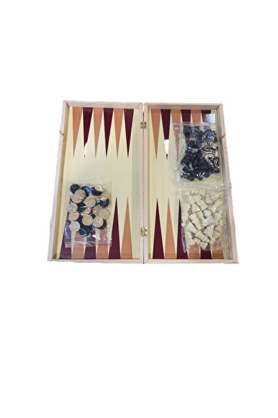 Vision Set de șah, table și dame, 29 x 29 cm, din lemn, cu toate piesele incluse