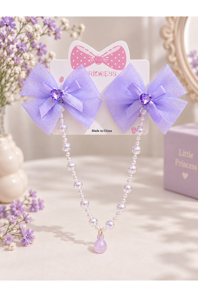 EliraToka Girls - Baby 2-Piece Tulle Pins with Hanging Beads and Detailled Cl...