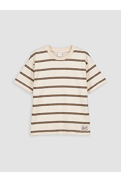 LC Waikiki Two Mt Shop Quality Lcw Kids Beige Striped Standard & Regular Shor...