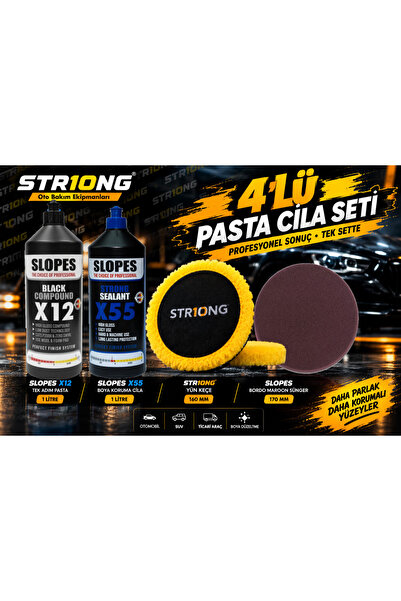 slopes 4'lü Pasta Cila Seti X12 Tek Adım Pasta + X55 Boya Koruma Cila + Str10...
