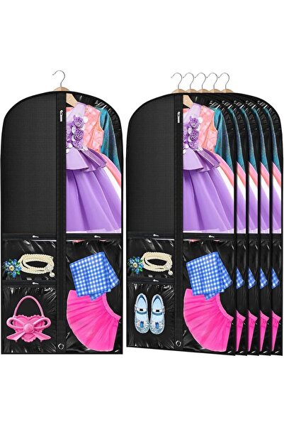 Yelajoy 5-Pack Clear PVC Garment Bags with Zippers and Pockets, 20" x 40" Wat...