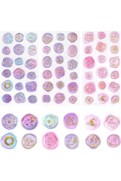 TERRIFI Gilding Wax Seal Stickers for Envelopes,Starry Sky Self-Adhesive Enve...