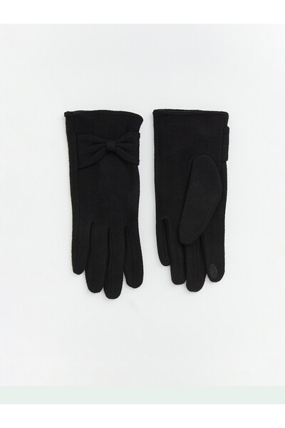 LC Waikiki Nevavm Farkıyla Lcw Accessories Black Suede Look Plain Women's Gloves