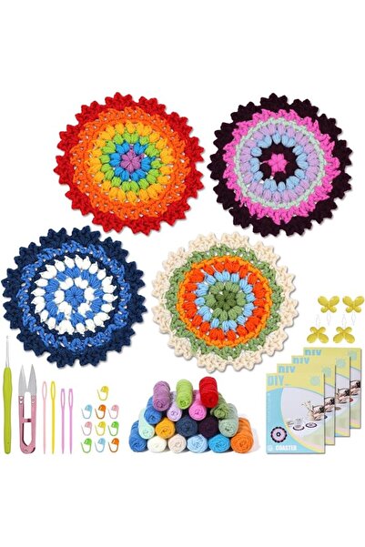 EXCEFORE Crochet Kit for Beginners, Flower Crochet Kit for Kids and Adults, S...