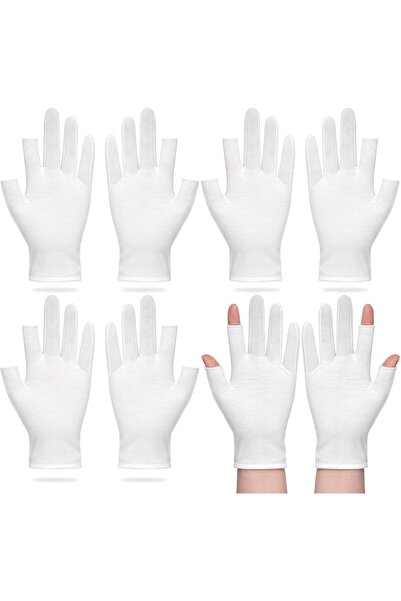 TERRIFI 4 Pairs Cotton Gloves for Dry Hands, White Moisturizing Gloves with T...