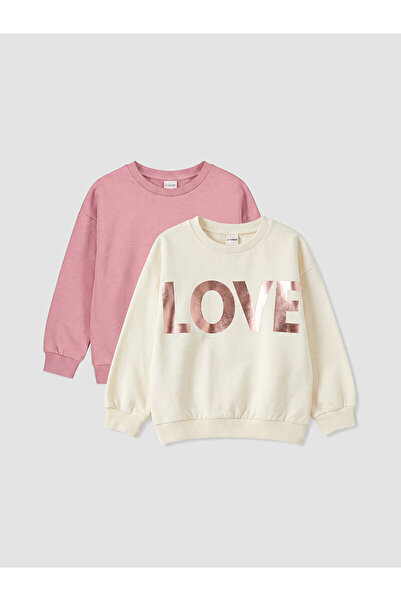 LC Waikiki Two Mt Shop Quality Ecru 2 Thread Printed Standard & Regular Girls...