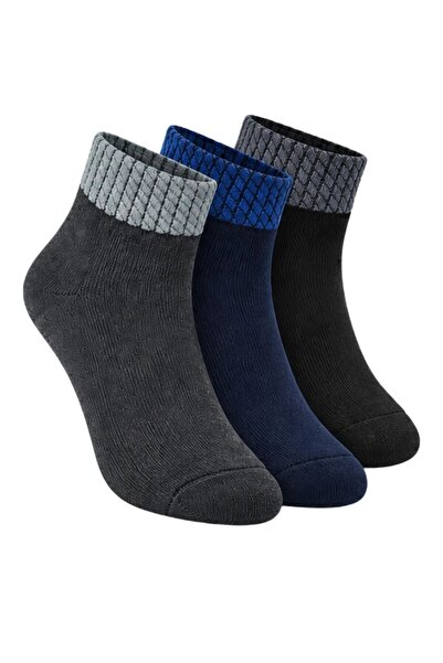 Şerife Hanım Towel Seamless Short Socks 3-Pack Soft Warm Daily Women's Socks