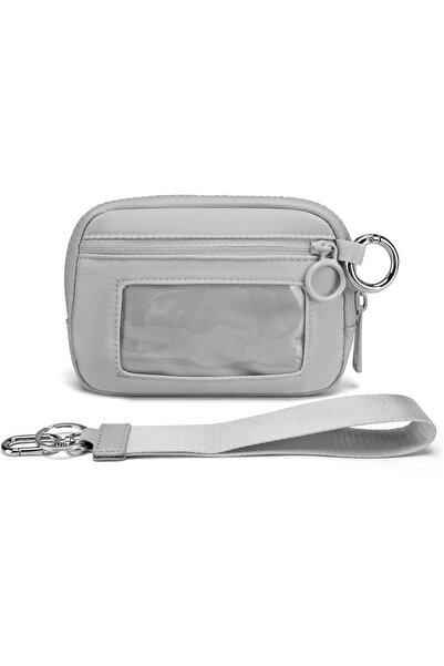 Yelajoy ﻿Mini Zip Card Case for Women with Clear ID Window, Coin Purse, Light...