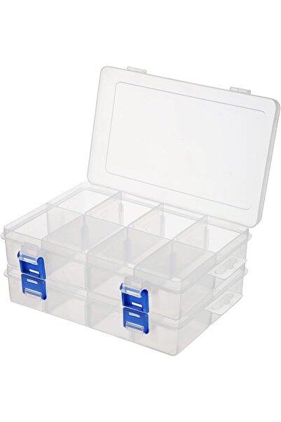 Senbos 8 Grids Bead Organizers and Storage, Plastic Organizer Box with Remova...