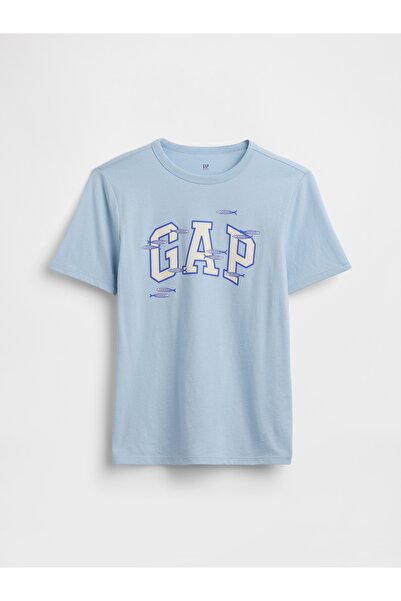 GAP Erkek Çocuk Açık Mavi Logo T-Shirt