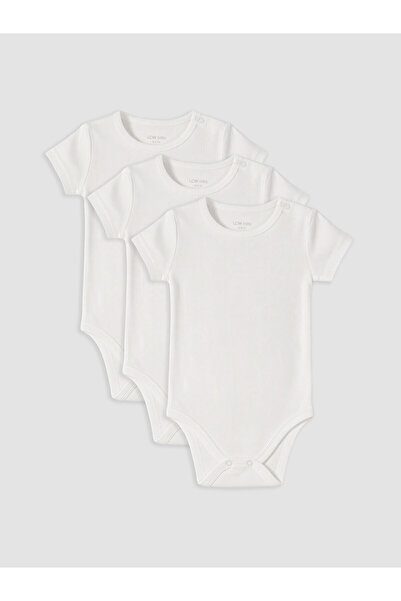 LC Waikiki Two Mt Shop Quality Lcw Baby White Plain Baby Boy Snap Fastener Bo...