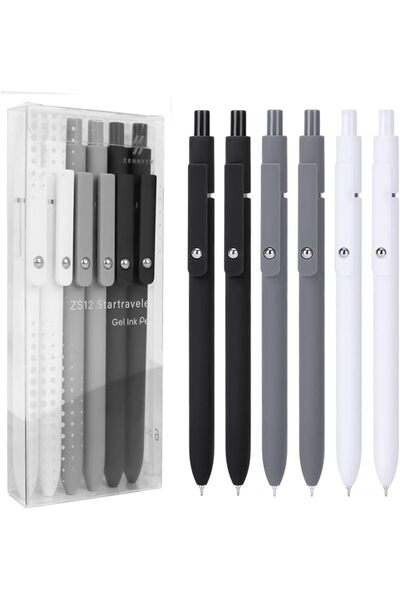 GENERAL 6-Pack Retractable Gel Ink Pens, 0.5mm Fine Tip Black Ink, Smooth Wri...