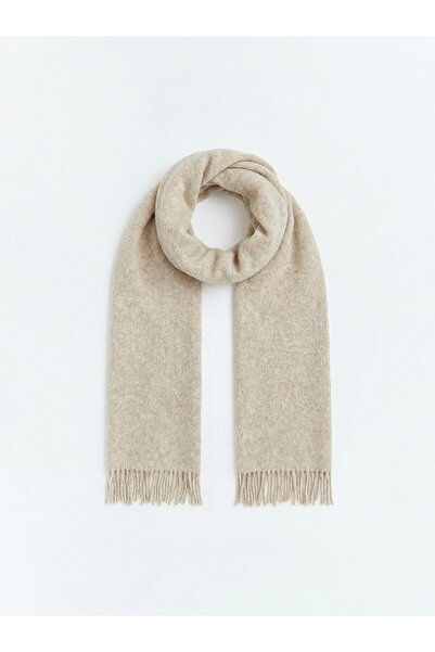 LC Waikiki Lcw Accessories Ecru Knitwear Plain Women's Scarf with Nevavm Diff...