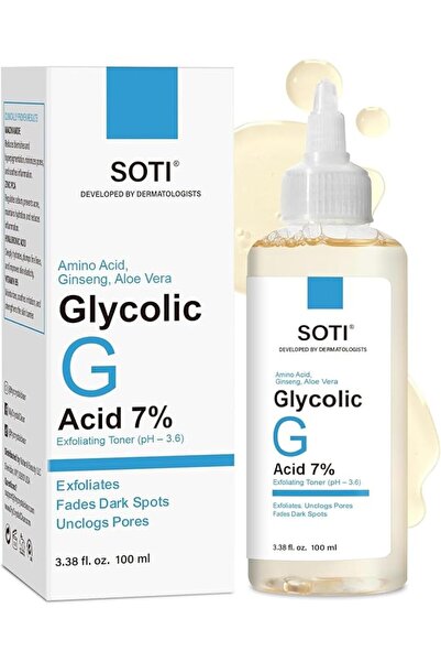 SOTIS Glycolic Acid Toner 7% AHA, Exfoliating Facial Toner with Aloe Vera, Gi...