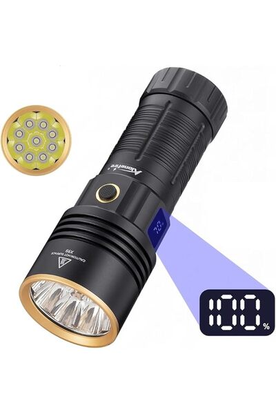 Alonefire مصباح يدوي LED X99 3500 لومن عالي السطوع قابل لإعادة الشحن عبر USB ...