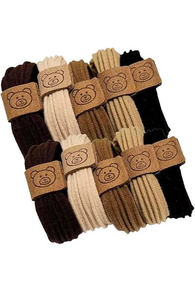 ASKIND 10 Pcs High Elastic Hair Ties, Seamless Ponytail Hairbands Hair Bands,...