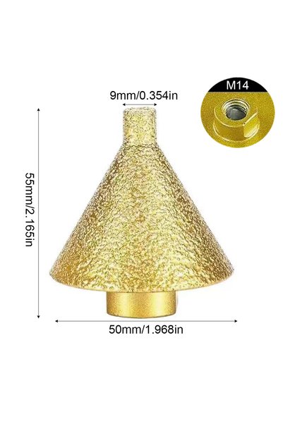Choice ماكينة تشذيب حواف ماسية M14 50 مم قطعة واحدة، مقبض M10/M14، متعددة الو...