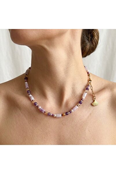 Vesce Atelier Amethyst Lilac Radiance Natural Stone Necklace