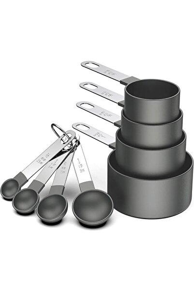 ToolHouse 8-Piece Stainless Steel Measuring Cups and Spoons Set – 4 Stackable...