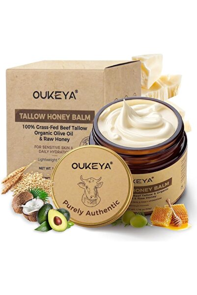 OUKEYA اوكييا كريم مرطب لحم تالو للبشرة الجافة، 100% تغذية عشبية نقية 100%، 50
