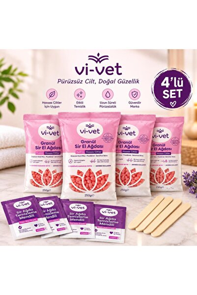 Vi-vet Granül Sir El Ağdası Pudralı 250 Gram 4 Adet + 4 Adet Spatula + 4 Adet...