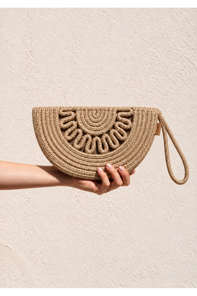 Hasır Clutch Çanta