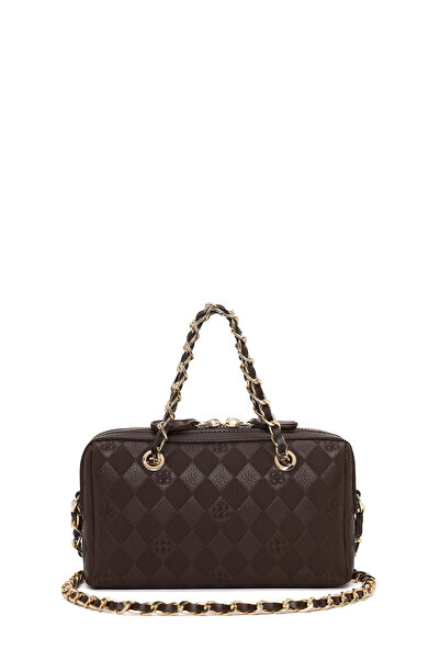 Derimod Women's Brown Printed Mini Crossbody Bag Ab500001Sb